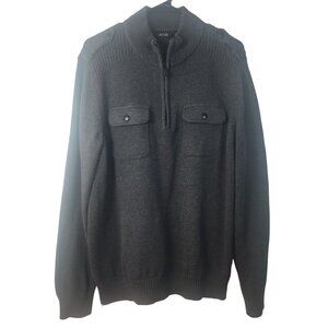 APT.9 / Quarter Zip Up / Dark Gray Men's Sweater (Size XL)